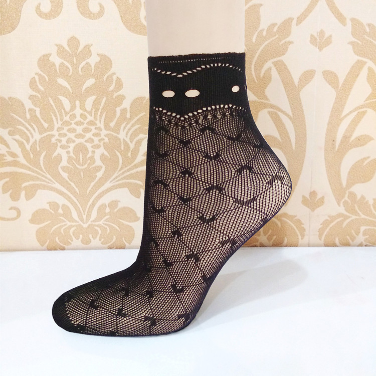 Fishnet Lace Mesh Summer Ultrathin Women's Short Black Mesh Women Elastic Socks