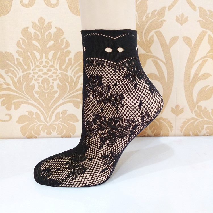 Fishnet Lace Mesh Summer Ultrathin Women's Short Black Mesh Women Elastic Socks