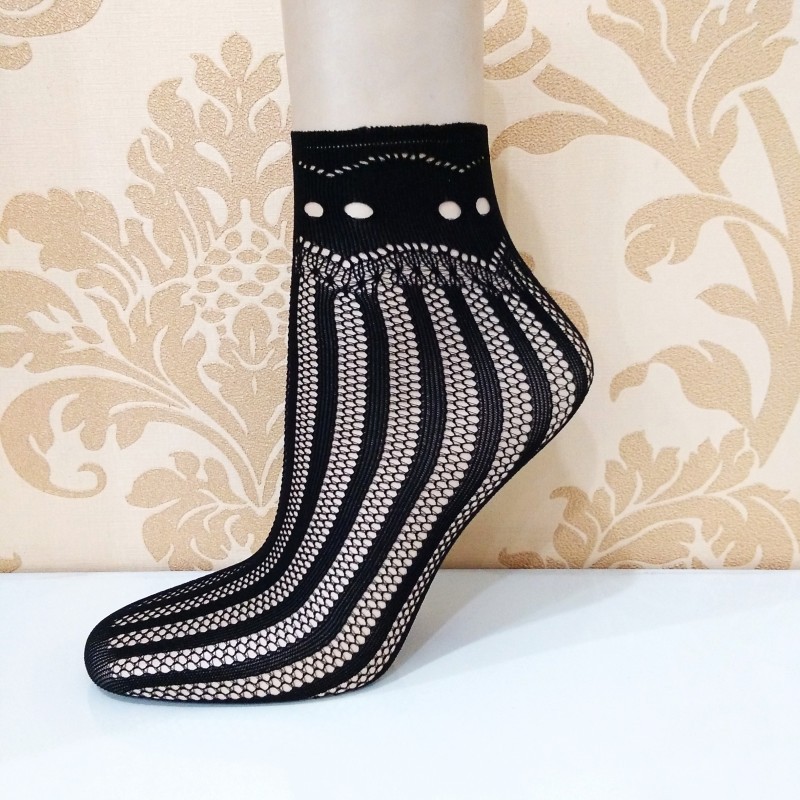 Fishnet Lace Mesh Summer Ultrathin Women's Short Black Mesh Women Elastic Socks