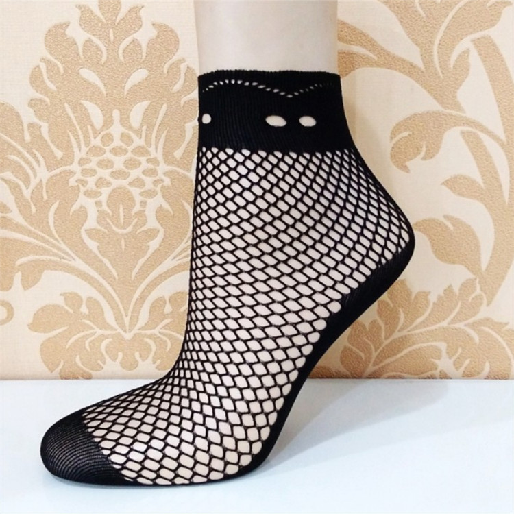 Fishnet Lace Mesh Summer Ultrathin Women's Short Black Mesh Women Elastic Socks