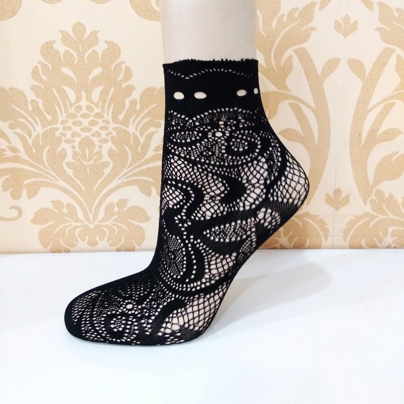 Fishnet Lace Mesh Summer Ultrathin Women's Short Black Mesh Women Elastic Socks