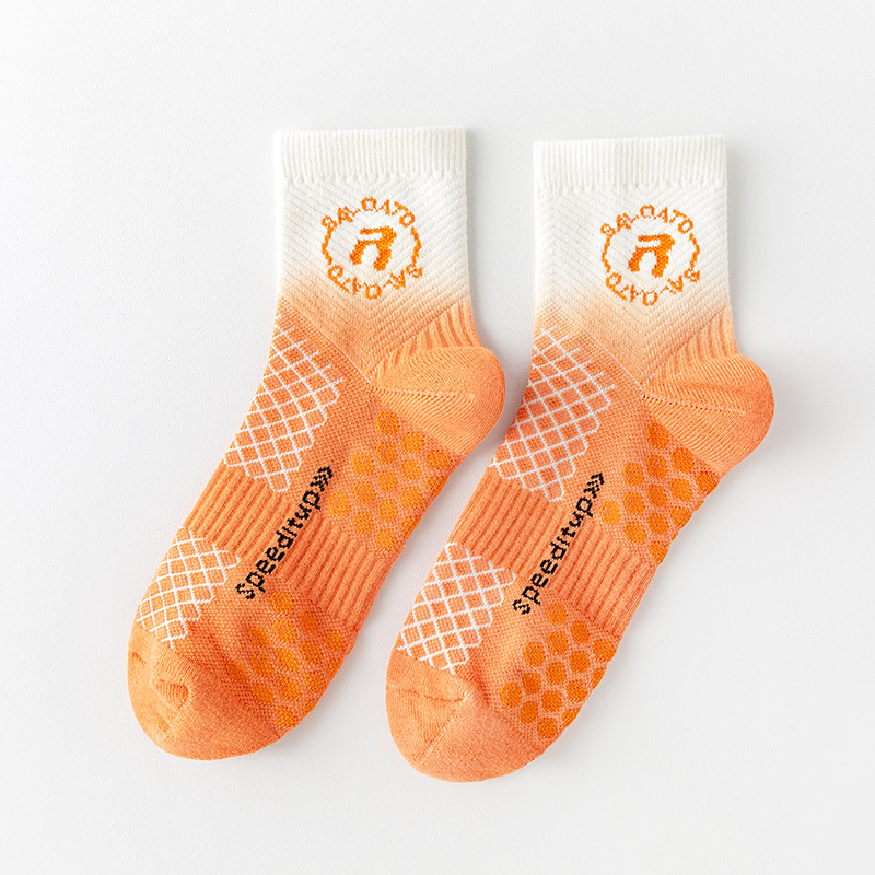 Mid Crew Anti Slip Cushioned Running Badminton Logo Custom Letters Oem Sport Socks