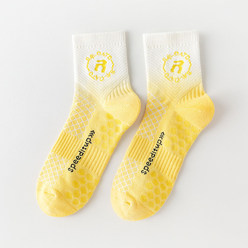 Mid Crew Anti Slip Cushioned Running Badminton Logo Custom Letters Oem Sport Socks