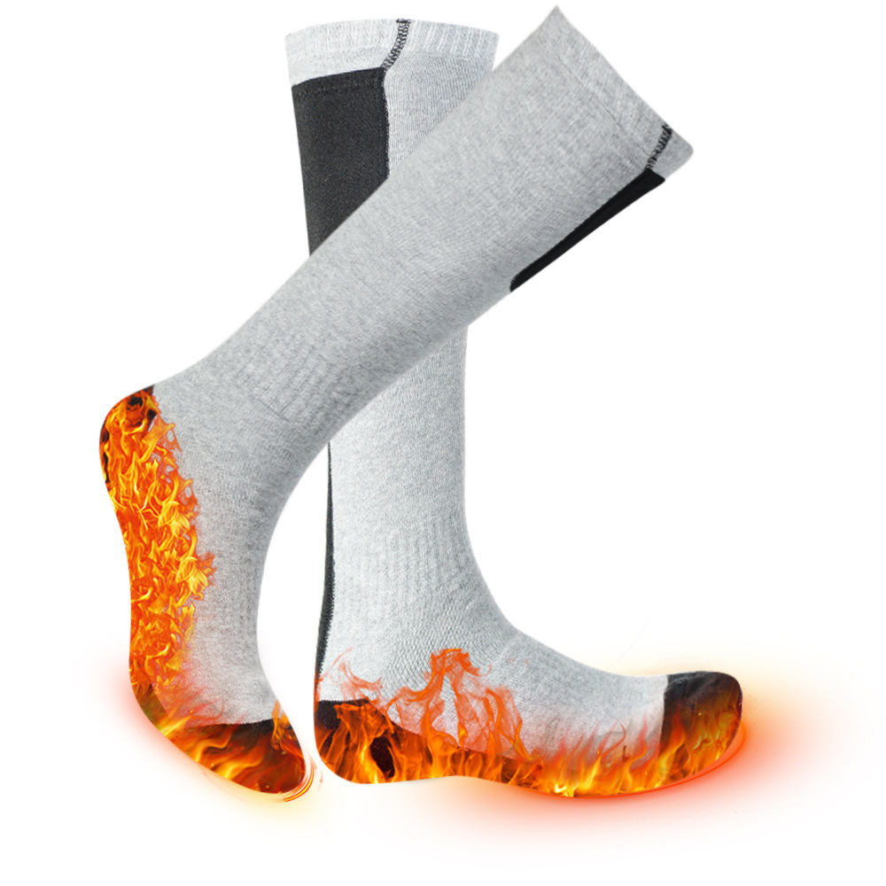 smart usb electrically socks battery heated over the knee leg warmers