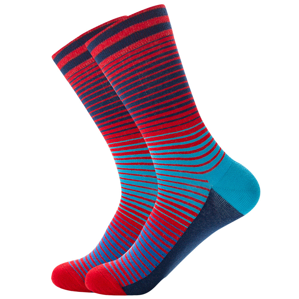 Color Striped Unisex crew happy funny crazied men cotton design colorful funny socks for men coloured