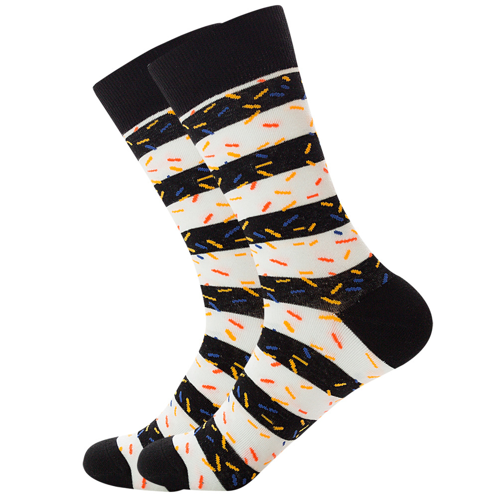 Color Striped Unisex crew happy funny crazied men cotton design colorful funny socks for men coloured