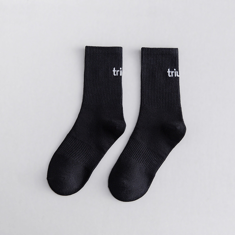 fashion crew ribbed custom running cotton men logo sports skateboard socks