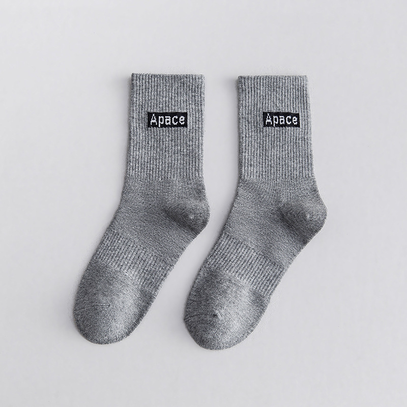 fashion crew ribbed custom running cotton men logo sports skateboard socks