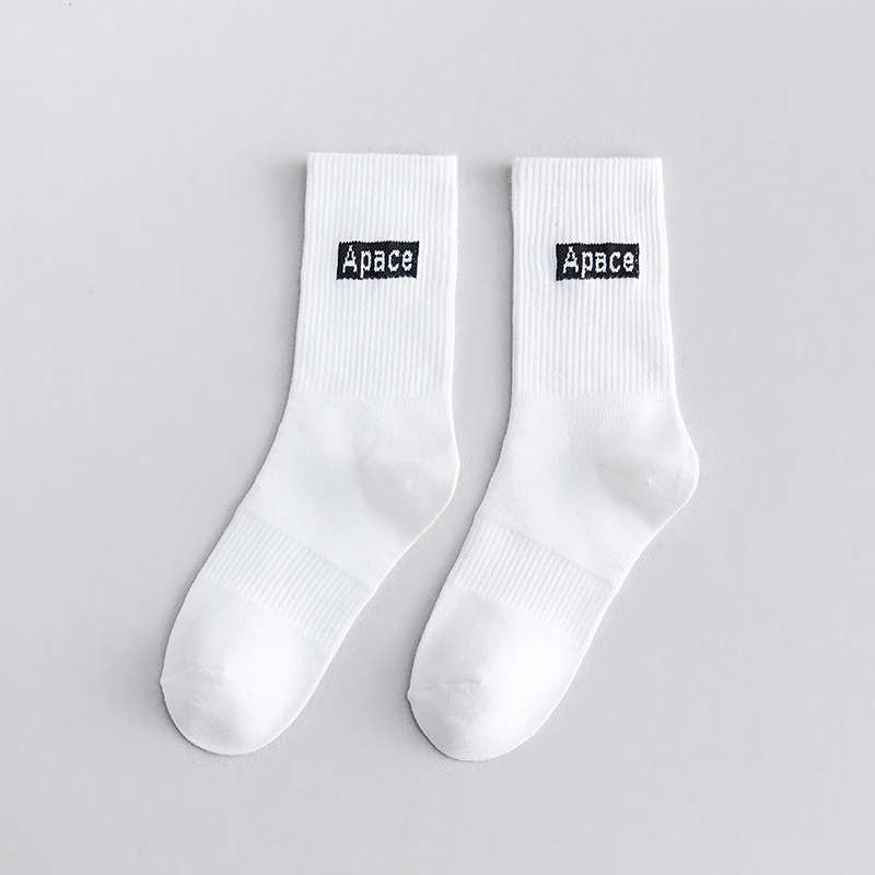 fashion crew ribbed custom running cotton men logo sports skateboard socks