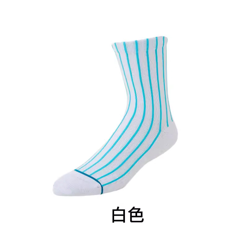 Personalized Crew Vertical stripe Men Casual Custom Made Socks Cotton