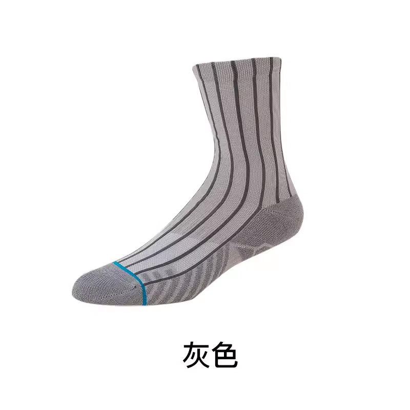 Personalized Crew Vertical stripe Men Casual Custom Made Socks Cotton