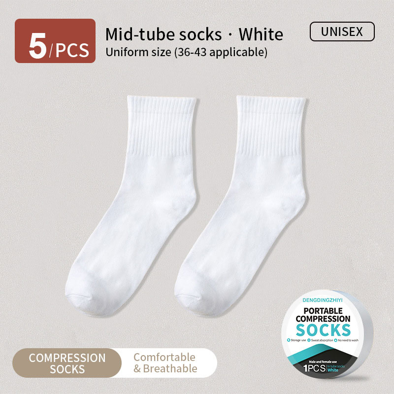 Disposable Free Size Polyester-Cotton Easy To Carry Compressed Travel Portable Compression Socks