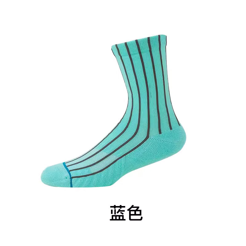 Personalized Crew Vertical stripe Men Casual Custom Made Socks Cotton