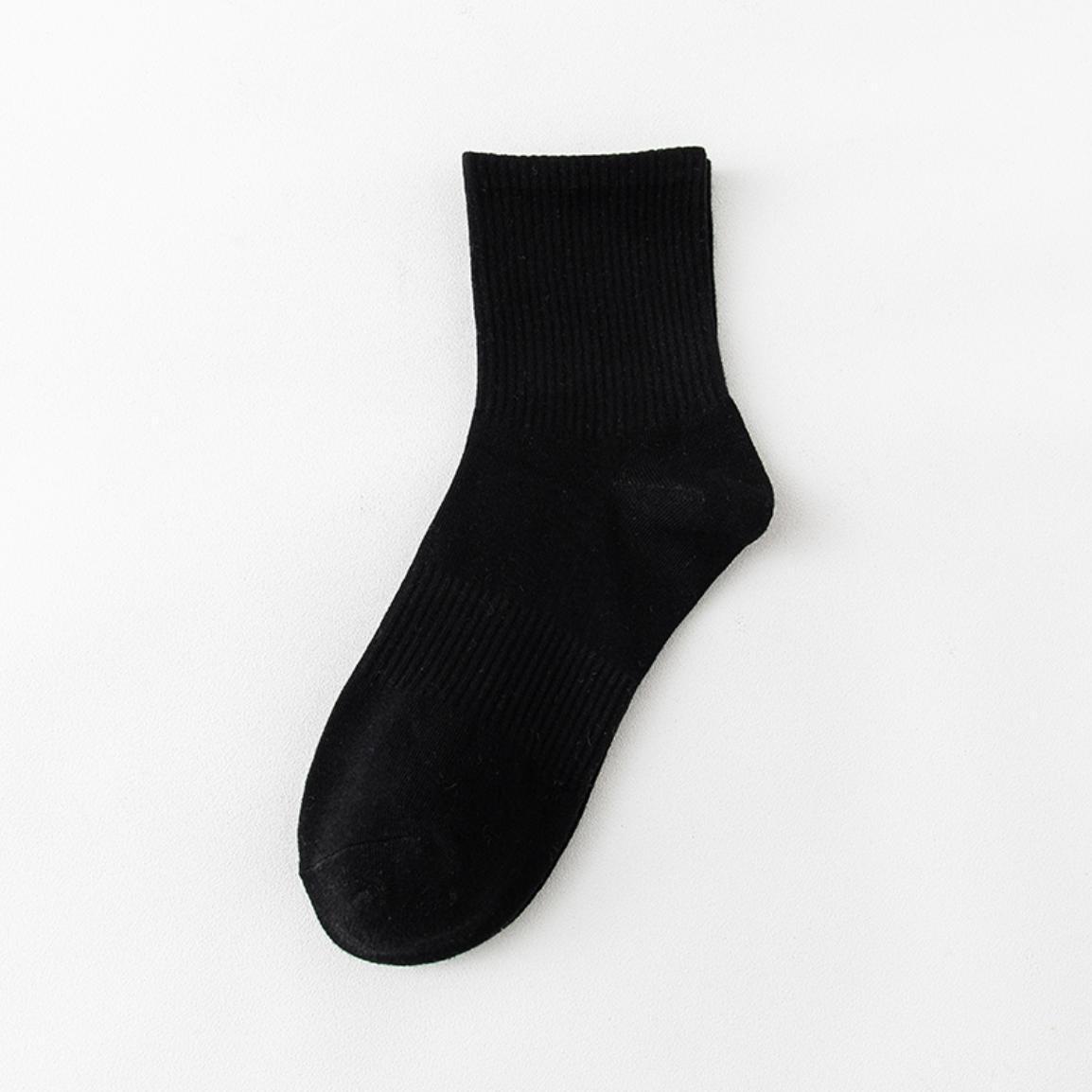 Wholesale solid color black white gray unisex custom crew cotton ankle socks