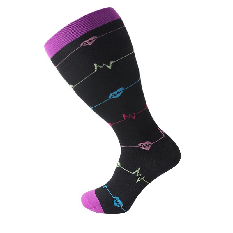 Wholesale knee height socks men geometric korean compressing socks