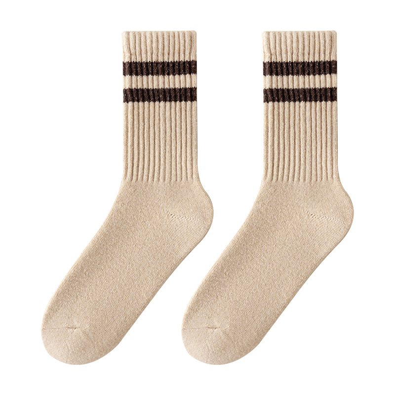 Fashion Design Trekking Thermal Merino Wool Hiking Mens Stripe Work Boot Socks