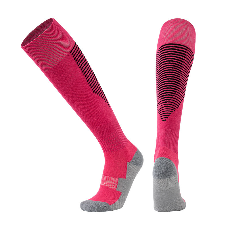 Long football sports non silicone custom brand custom grip sport socks with grip anti-slip