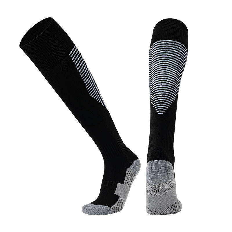 Long football sports non silicone custom brand custom grip sport socks with grip anti-slip