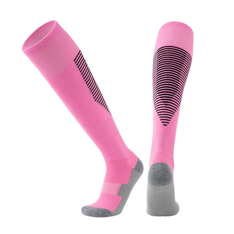 Long football sports non silicone custom brand custom grip sport socks with grip anti-slip