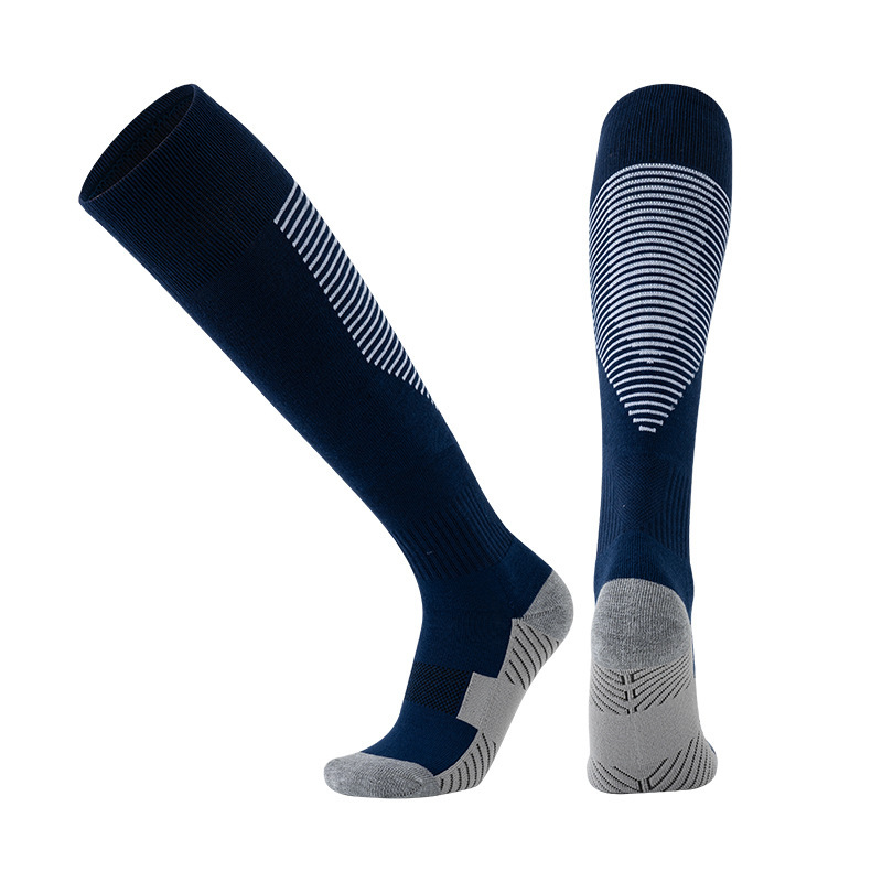 Long football sports non silicone custom brand custom grip sport socks with grip anti-slip