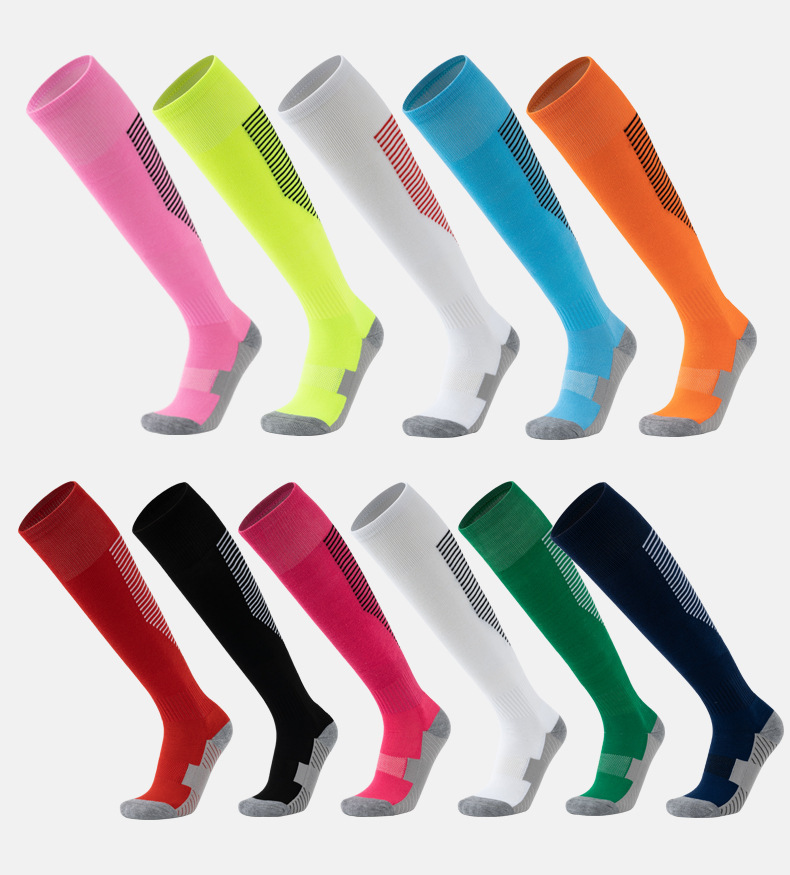 Long football sports non silicone custom brand custom grip sport socks with grip anti-slip