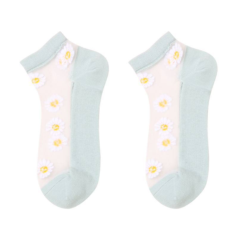 socks in bulk Translucent Lace Cotton Women's White Socks Sole Non Slip Women Flower Ankle Nylon Ladys Socks