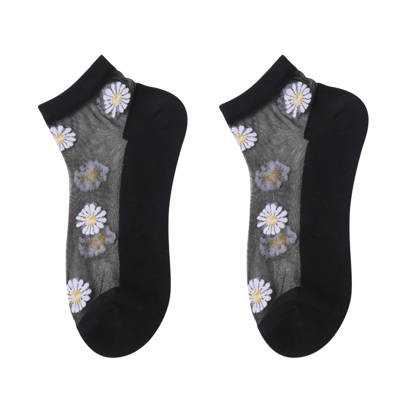 socks in bulk Translucent Lace Cotton Women's White Socks Sole Non Slip Women Flower Ankle Nylon Ladys Socks