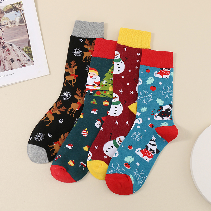 Promotion Fashion Christmas Socks Santa Claus Gift Unisex Xmas Funny Comfy Christmas Socks