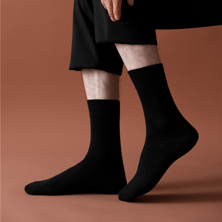 High Quality Comfortable Breathable Men's Cotton Wholesale Solid Formal Socks