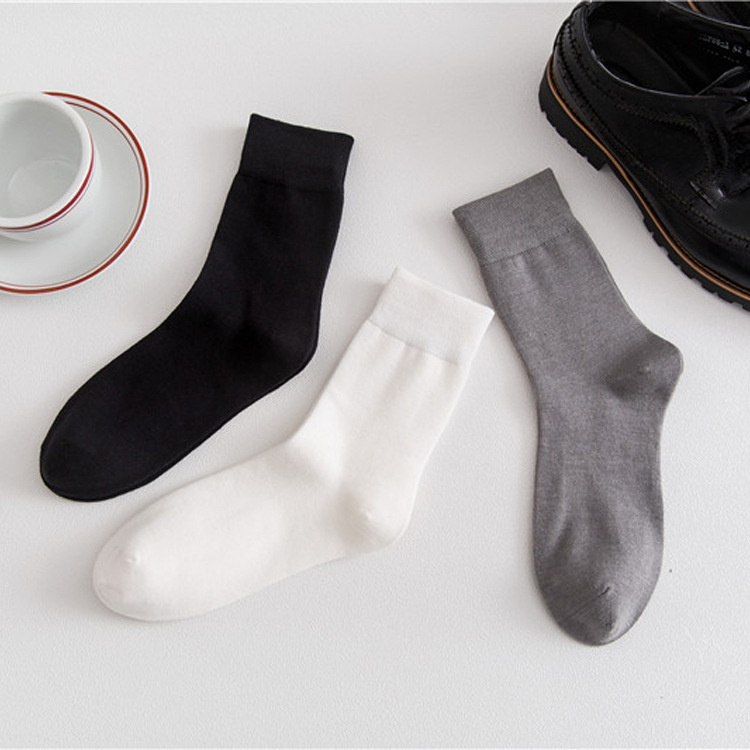 High Quality Comfortable Breathable Men's Cotton Wholesale Solid Formal Socks