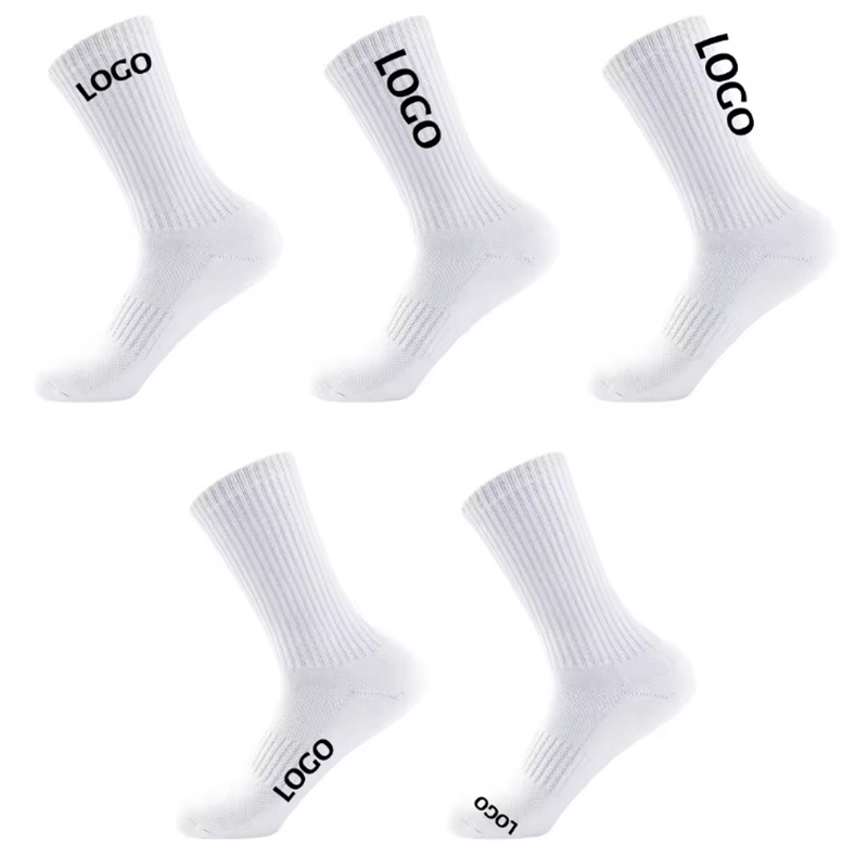 Top quality customized socks white cotton men crew socks custom logo socks sport