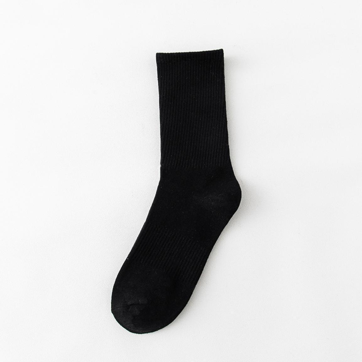 Wholesale solid color black white gray unisex custom crew cotton ankle socks