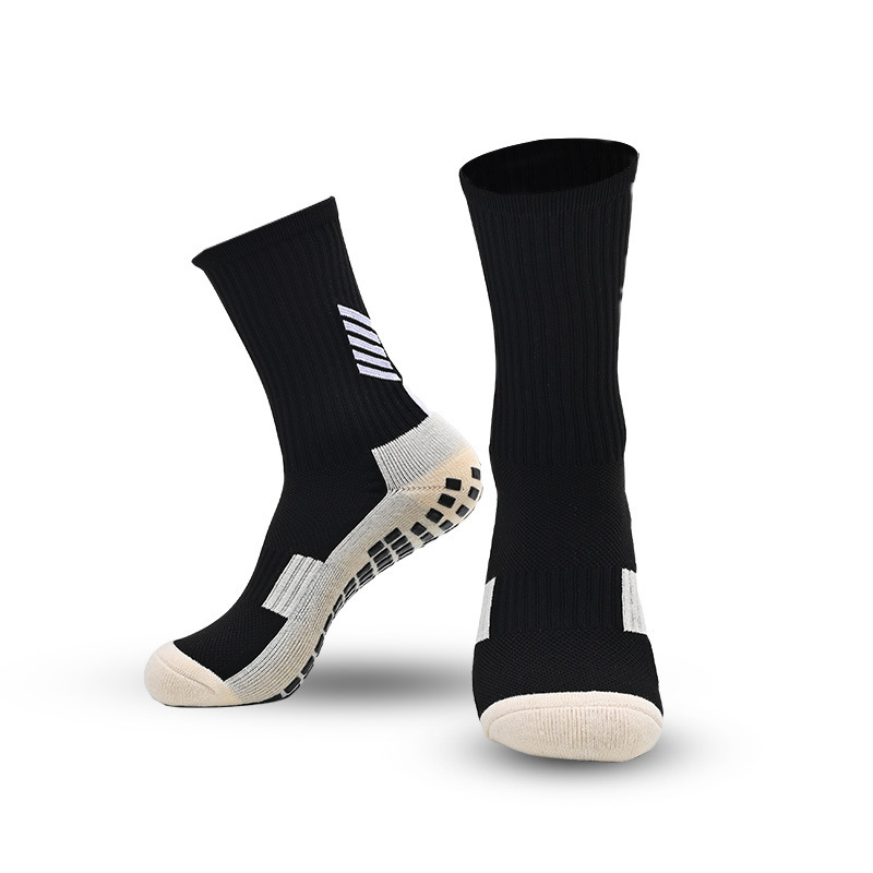 Breathable athletic custom logo soccer grip sock non slip anti-slip designer mid calf football grip socks anti-slip soccer socks