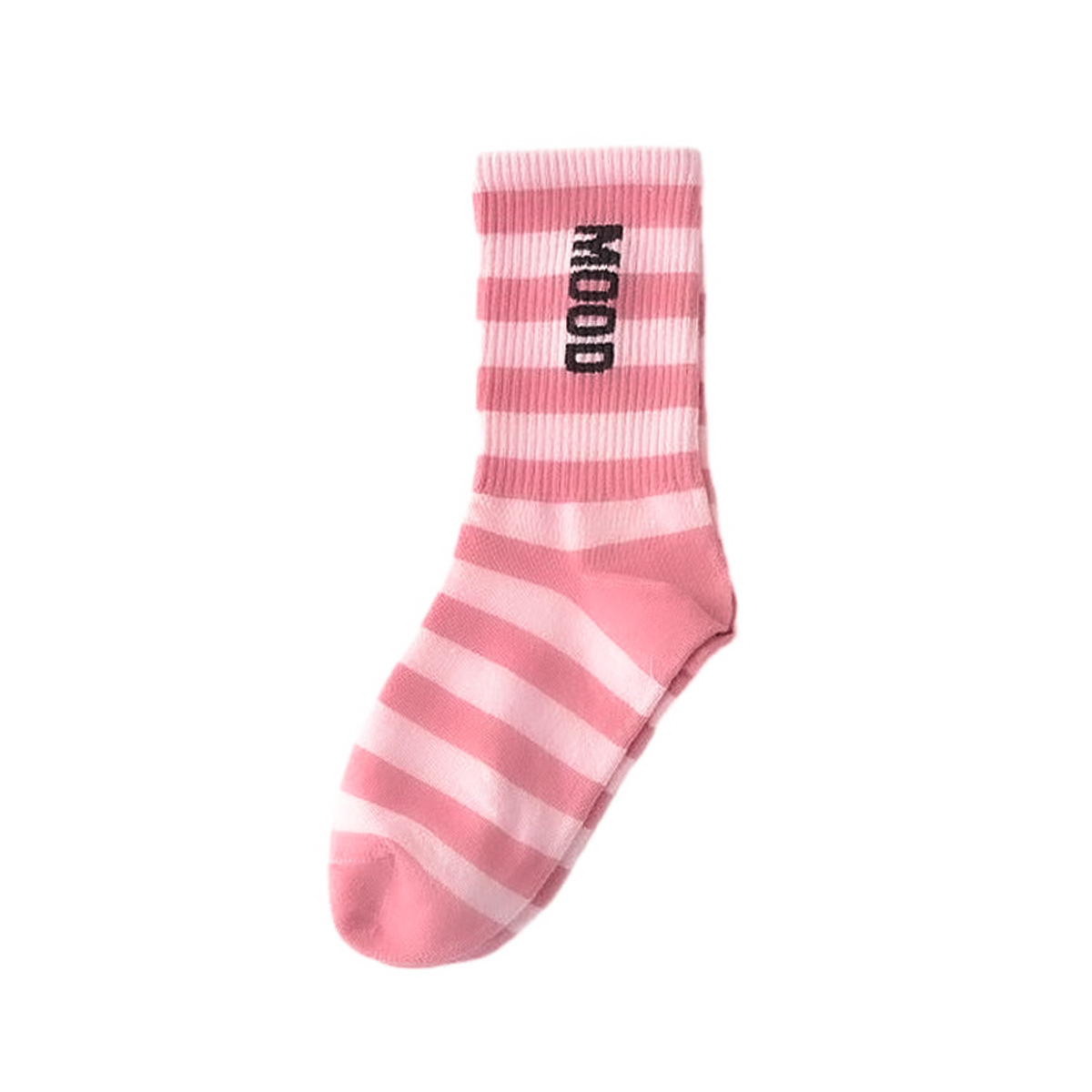 Custom high quality crew women's ribbed sport logo cotton pink running socks block