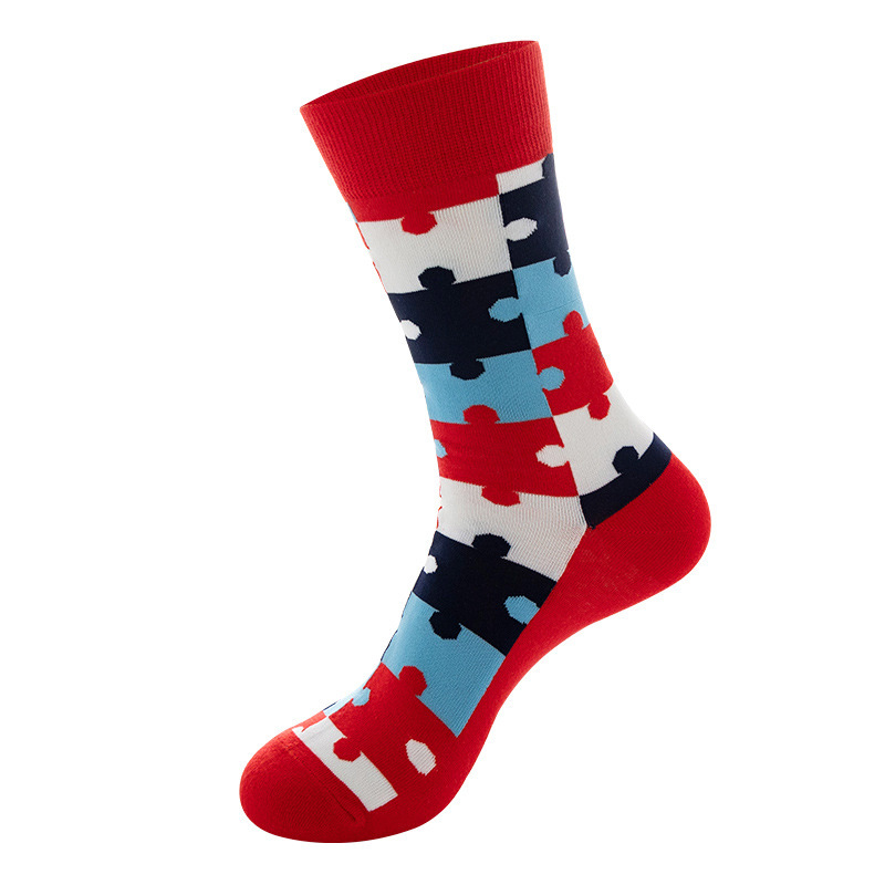 Fashion fancy funny cotton women crew unisex men colorful socks